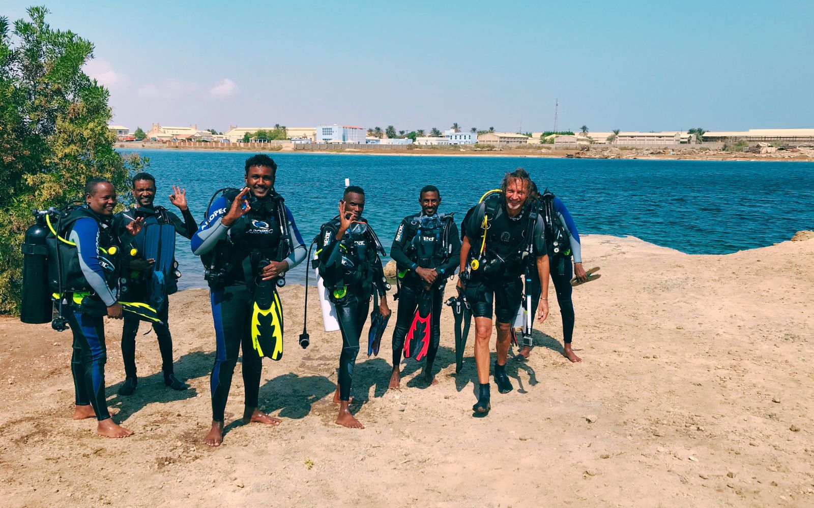 Sudan Marine Parks rangers during dive training and field preparation
