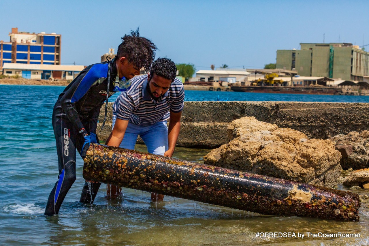 I clean underwater, you clean above water, we clean. Cleaner waterways, for a clean Port Sudan. #OPREDSEA